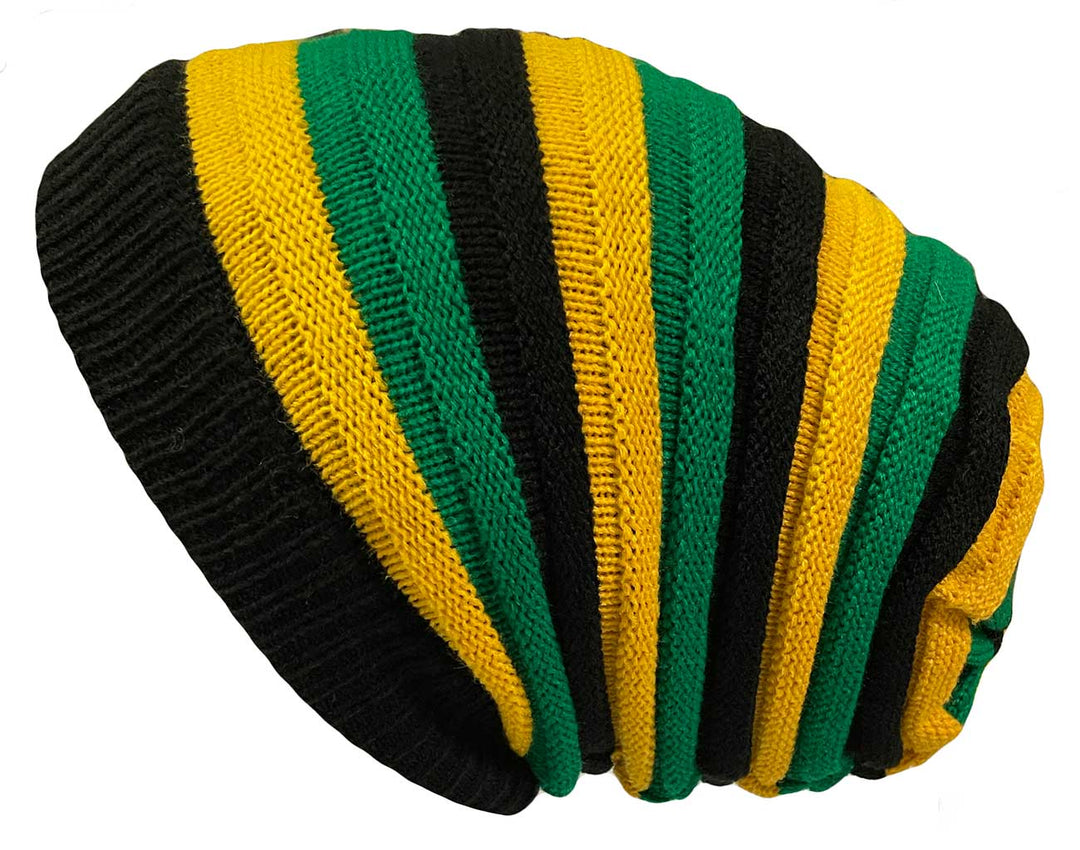 Slouchy Beanie - black green yellow - Fairy Black Mother