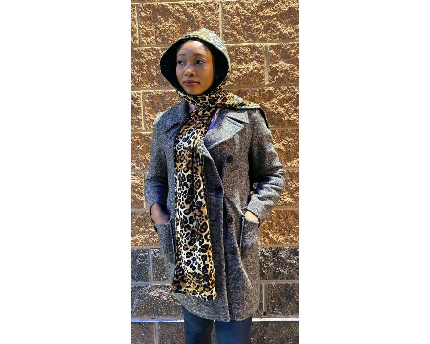 Reversible Hooded Scarf-leopard print - Fairy Black Mother