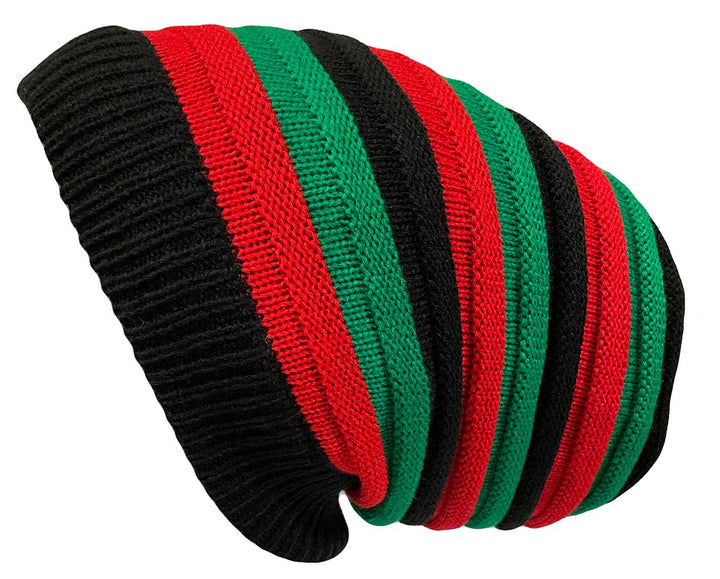 Slouchy Beanie - black red green - Fairy Black Mother